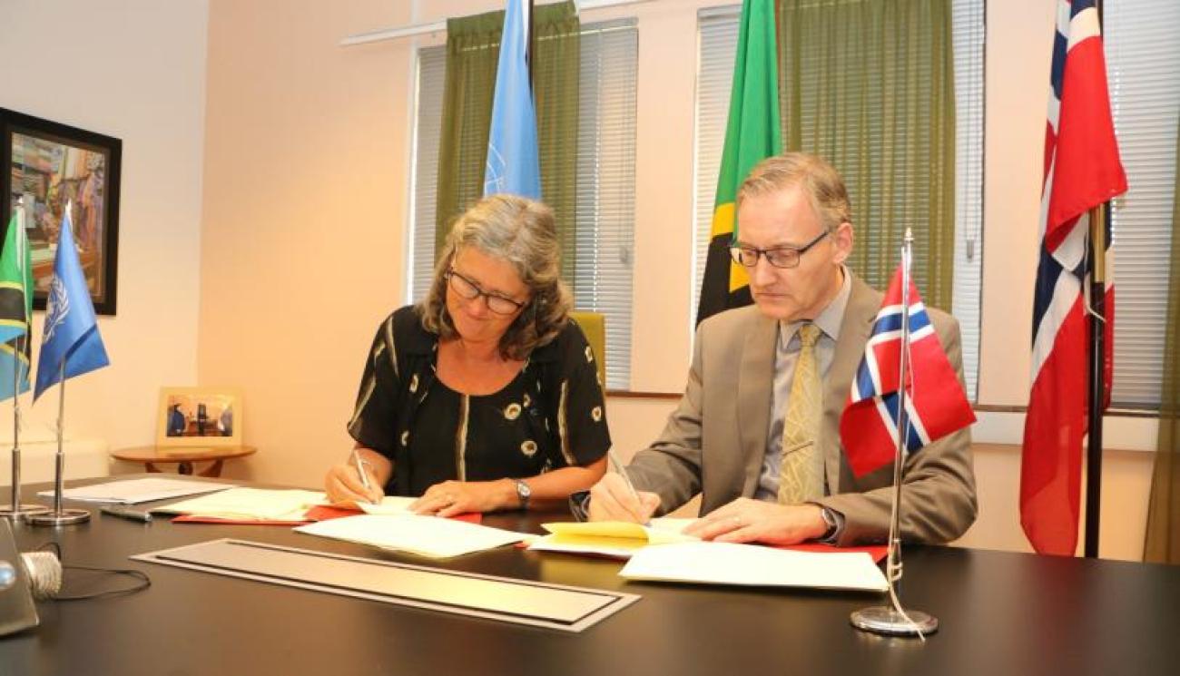 Norwegian Ambassador, H.E. Hanne-Marie Kaarstad and UN Resident Coordinator Mr. Alvaro Rodriguez