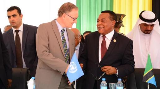 UN Resident Coordinator, Mr. Alvaro Rodriguez and Minister of Foreign Affairs and East African Cooperation, Honourable Dr. Augustine Mahiga 